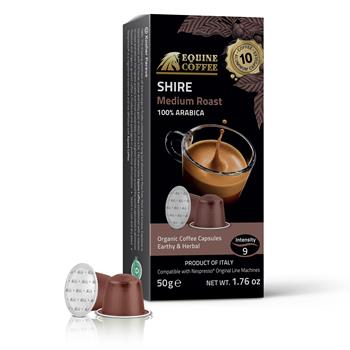 Equine Coffee Coffee Capsules, Shire, Medium Roast, Intensity #9, 10/BX