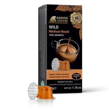 Equine Coffee Coffee Capsules, Wild, Medium Roast, Intensity #7, 10/BX