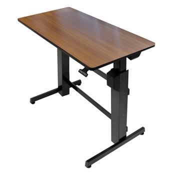 Ergotron WorkFit-D Sit-Stand Desk, Walnut