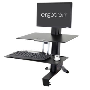 Ergotron WorkFit-S Single LD Workstation with Worksurface, Black