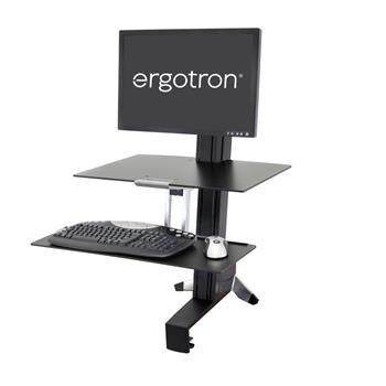 Ergotron WorkFit-S Single HD Workstation with Worksurface, Black
