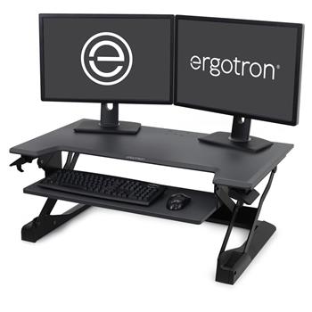 Ergotron WorkFit-TL Standing Desk Workstation, Black with Grey Surface