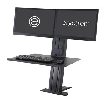 Ergotron WorkFit-SR Dual Monitor Standing Desk Workstation, Black
