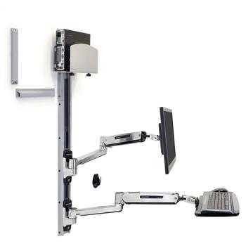 Ergotron LX Sit-Stand Wall Mount System, Small CPU Holder