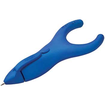 Baumgartens PenAgain™, Ergo-Sof Retractable Ballpoint Pen, Blue, Black Ink