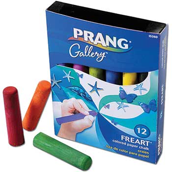 Prang Freart&#174; Artist Chalk, Assorted Colors, 12/BX
