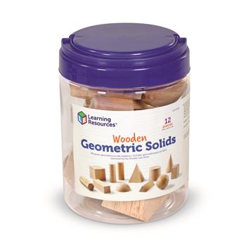 Learning Resources Wood Geometric Solids, Set of 13