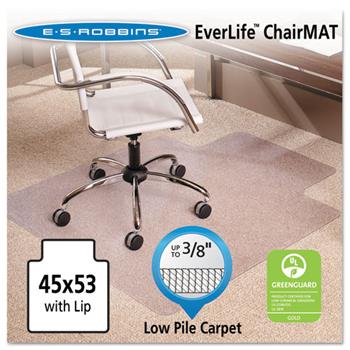 ES Robbins 45x53 Lip Chair Mat, Multi-Task Series AnchorBar for Carpet up to 3/8&quot;