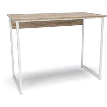 OFM Essentials by OFM ESS-1040 Office/Computer Desk and Workstation with Metal Legs, Natural with White Frame