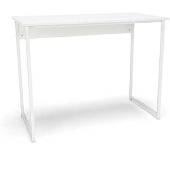 OFM Essentials by OFM ESS-1040 Office/Computer Desk and Workstation with Metal Legs, White with White Frame