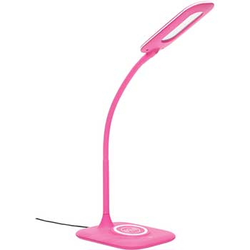 OFM Essentials Collection LED Desk Lamp with Integrated Wireless Charging Station, Pink