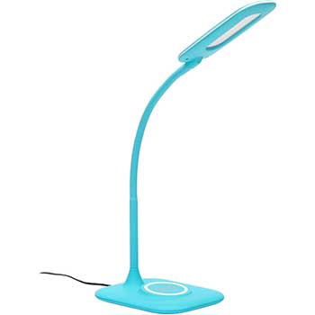 OFM Essentials Collection LED Desk Lamp with Integrated Wireless Charging Station, Teal