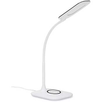 OFM Essentials Collection LED Desk Lamp with Integrated Wireless Charging Station, White