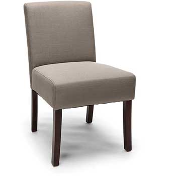 OFM Essentials Armless Guest Chair with Wooden Legs, Tan