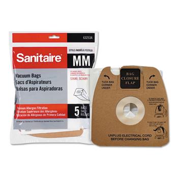 Electrolux Sanitaire Style MM Disposable Dust Bags w/Allergen Filter for 3670G/SC3683A/SC3683B, 5/PK