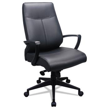 Tempur-Pedic by Raynor 300 Leather High-Back Chair, Black Leather Seat/Back