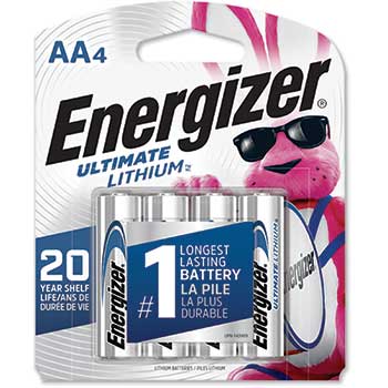 Energizer Ultimate Lithium Batteries, AA, 4/Pack