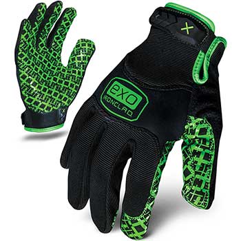 Ironclad Work Gloves, Silicone Grip Palm, Green/Black, Large