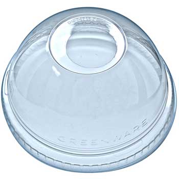 Fabri-Kal Greenware Dome Lid with  Hole for 16 oz and 24 oz. Cups, 1000/CT