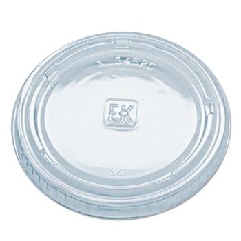 Fabri-Kal&#174; Portion Cup Lids, Fits Portion Cups and Containers, Clear, 125/PK, 16 PK/CT