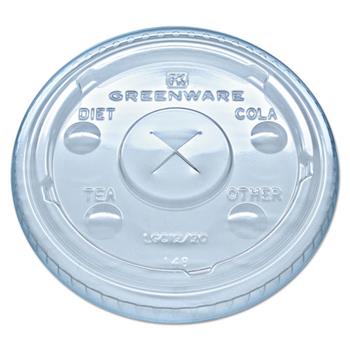 Fabri-Kal&#174; Greenware Cold Drink Lids, Fits 9, 12, 20 oz. Cups, Clear, 1000/CT