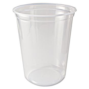 Fabri-Kal Microwavable Deli Containers, Plastic, Round, 32 oz, Clear, 500/Carton