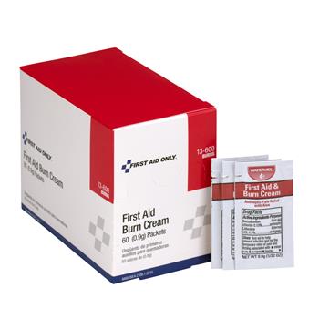 First Aid Only Burn Cream Packets, For Burn, Cut, Scrape, 0.03 oz, 60/BX