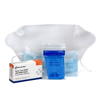 First Aid Only Refill for SmartCompliance General Business Cabinet, Eye &amp; Face Shield;Gloves
