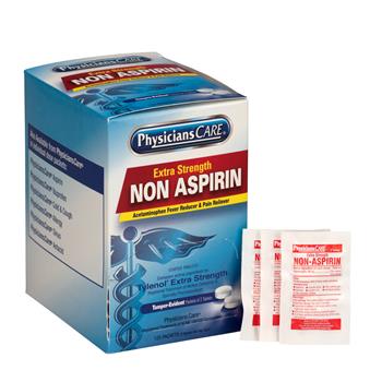 PhysiciansCare Pain Relievers/Medicines, XStrength Non-Aspirin Acetaminophen,2/Packet,125 Pk/Bx