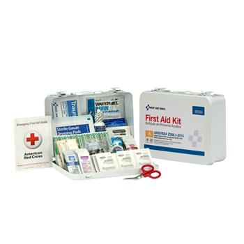 First Aid Only Metal Case First Aid Kit, For Up to 25 People, ANSI A, Type III, 89 Pieces/Kit
