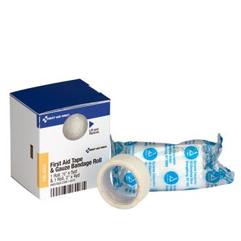 First Aid Only First Aid Tape/Gauze Roll Combo, 1/2&quot; x 5 yd. Tape, 2&quot; x 4 yd. Gauze