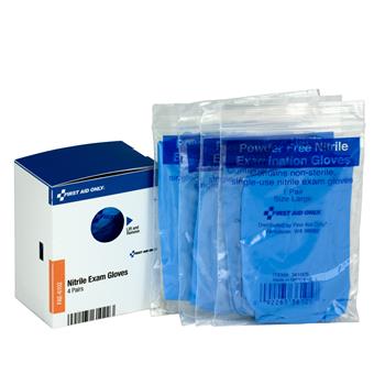 First Aid Only Refill for SmartCompliance General Business Cabinet, Nitrile Exam Gloves, 4Pr/Bx