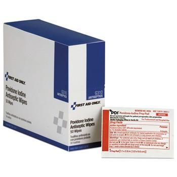 First Aid Only Refill for SmartCompliance General Business Cabinet, PVP Iodine, 50/BX