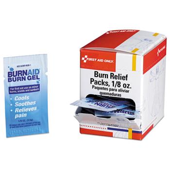 First Aid Only Burn Gel, 1/8 oz Packs, 25/Box