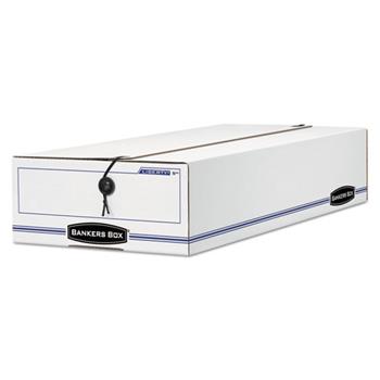 Bankers Box LIBERTY Check/Deposit Slip Storage Box, 9 x 23 x 4, White/Blue, 12/Carton