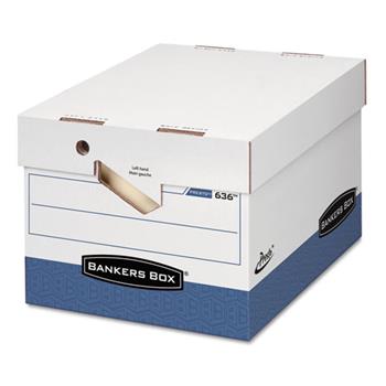 Bankers Box PRESTO Maximum Strength Storage Box, Ltr/Lgl, 12 x 15 x 10, White, 12/Carton