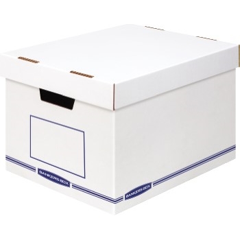 Bankers Box Organizer Storage Boxes, X-Large, White/Blue, 12/Carton