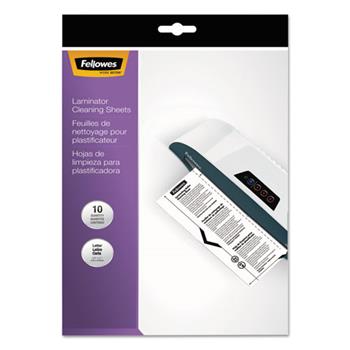 Fellowes Laminator Cleaning Sheets, 3-10mil, 8 1/2 x 11, 10/PK