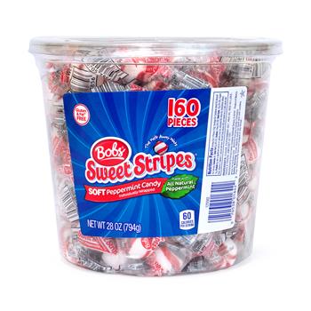 Bobs Sweet Stripes Soft Peppermint Candy Tub, 160 Count