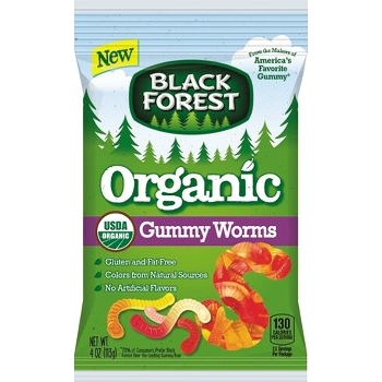 Black Forest Organic Gummy Worms, 4 oz., 12/CS