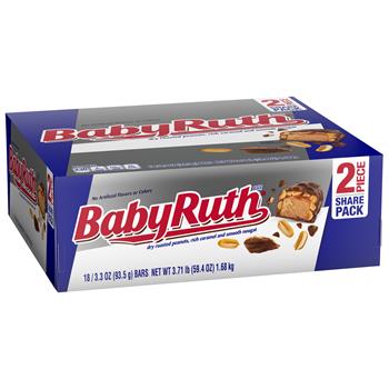 Baby Ruth 2-Piece Share Pack, 3.3 oz, 18 Packs per Box, 144 Packs/Case
