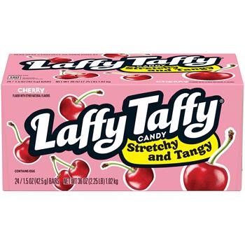 Ferrara Wonka Laffy Taffy Stretchy and Tangy Cherry, 1.5 oz, 24/Box, 12 Boxes/Case