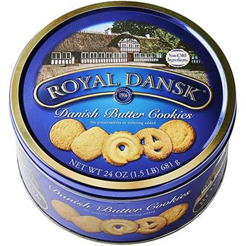 Royal Dansk Danish Butter Cookies, 24 oz Tin, 6/Case