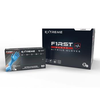 First Glove Powder Free Extreme Exam Gloves, Nitrile, 8 MIL, Large, 50/Box, 10 Boxes/Case