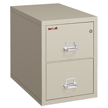 FireKing 31 9/16&quot; Deep Insulated Two-Drawer File Cabinet, Letter Size, Parchment