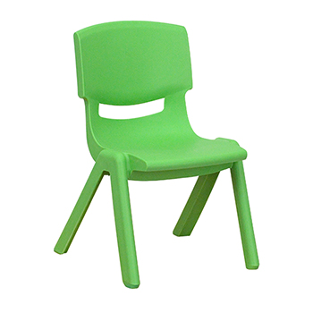 Flash Furniture Green Plastic Stackable School Chair with 10.5&#39;&#39; Seat Height