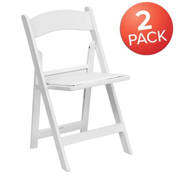 Flash Furniture Hercules™ Comfortable Event Folding Chair, 1000 Lb. Capacity, White Resin, 2/PK
