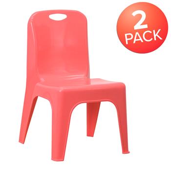 Flash Furniture Blue Plastic Stackable School Chair with Carrying Handle and 11 Seat Height 
