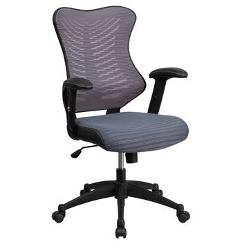 Flash Furniture High Back Designer Gray Mesh Executive Swivel Ergonomic Office Chair With Adjustable Arms