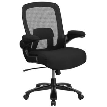 Flash Furniture Big &amp; Tall Black Mesh Executive Swivel Office Chair With Lumbar And Back Support And Wheels